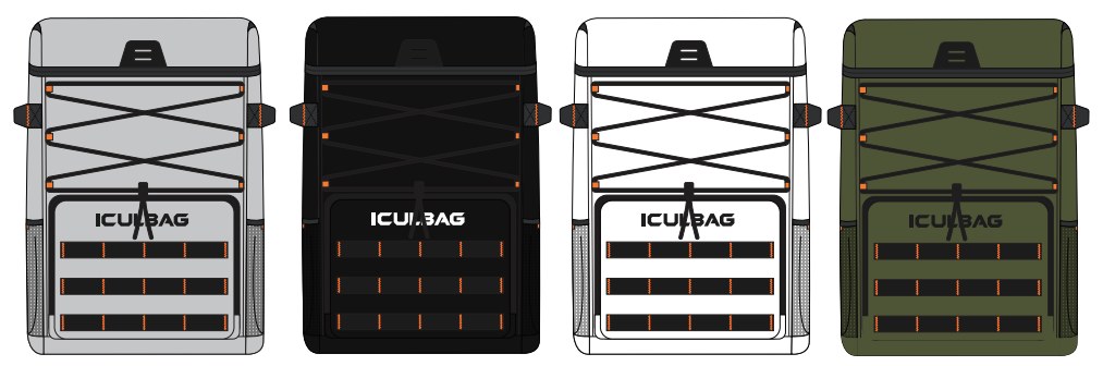 Backpack cooler with welded waterproof liner and front bungee cord